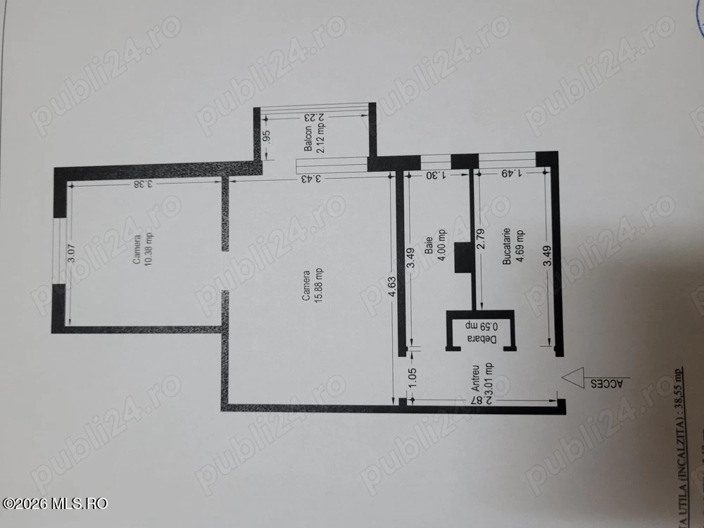 Intrarea Crangului, Timisoara, Timis, 1 Dormitor Dormitoare, 1 BaieBăi,Apartament,Anunturi Verificate,Crangului,0,F3-45481